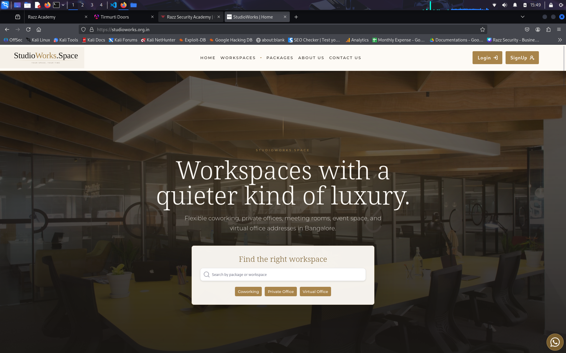 Studio Works booking system